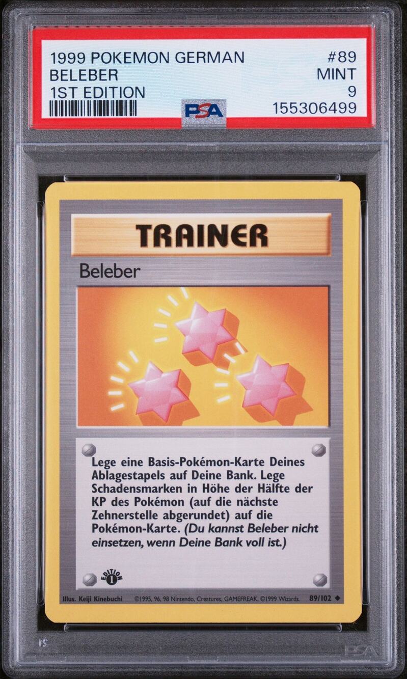 PSA 9 MINT Revive (Beleber) 1st Edition 89/102 Pokémon 1999 German Base Set Card